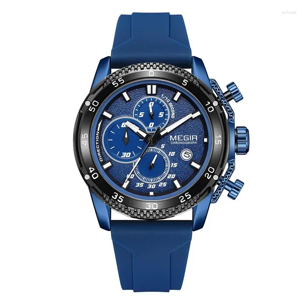 Relógios de pulso moda original esportes masculino relógio de quartzo liga quadro silicone cinta grande dial relógio estudante movimento automático relógio de pulso