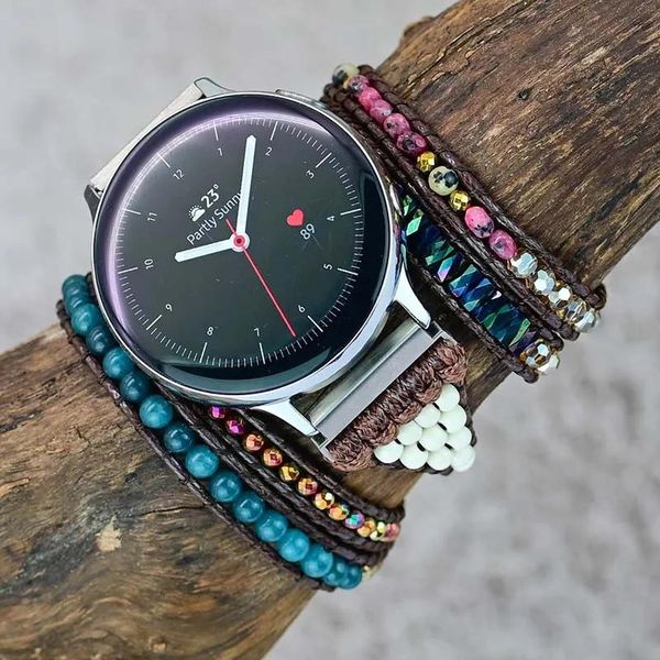 Аксессуары умные часы для часа для Samsung Galaxy Watch для xiaomi Color Watch Band 22 мм 20 мм натуральный камень