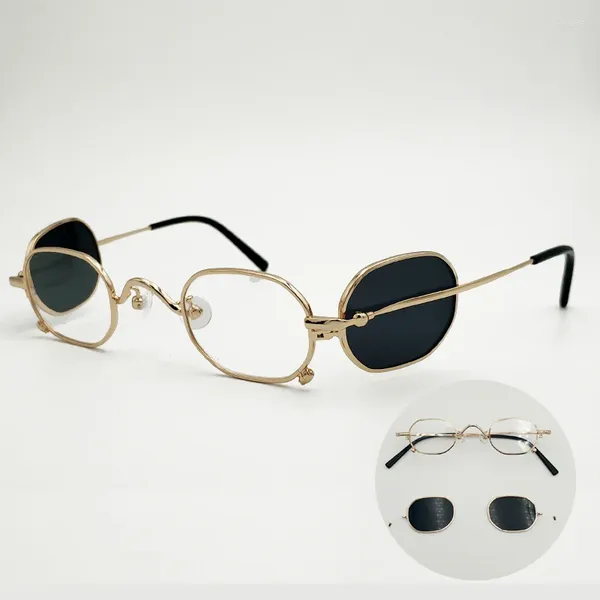 Montature per occhiali da sole Clip in metallo retrò Personalità di nicchia vintage Occhiali da vista dal design indipendente con viso piccolo per miopia