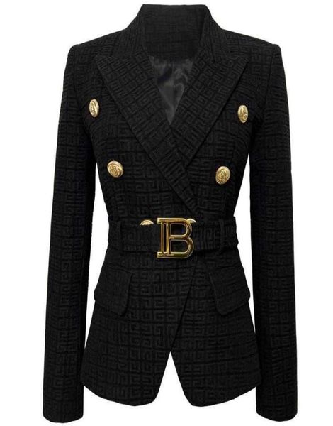 Women039s Designer Blazers 2022 Primavera e Outono Moda de Alta Qualidade Pequeno Blazer B Home Lion Botão Curto Preto Branco Jacqua7969898