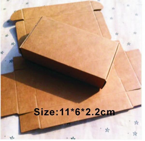 Emballage cadeau Taille 11 6 2,2 cm Vente en gros 1000pcs / lot Boîte de papier kraft Impression gratuite Logo 1 couleur