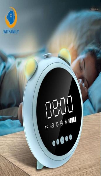 Specchio HD con luce notturna Sveglia Radio Fm Altoparlante Bluetooth senza fili LED Orologi digitali per bambini Supporto AUX Tf Player19249213