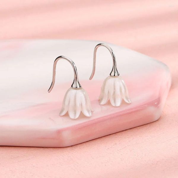 Dangle Oorbellen Stijl Mode Mori Orchideeën Voor Vrouwen Elegante Witte Bloemen Een Gevoel Van Genezing Drop Bruiloft Sieraden