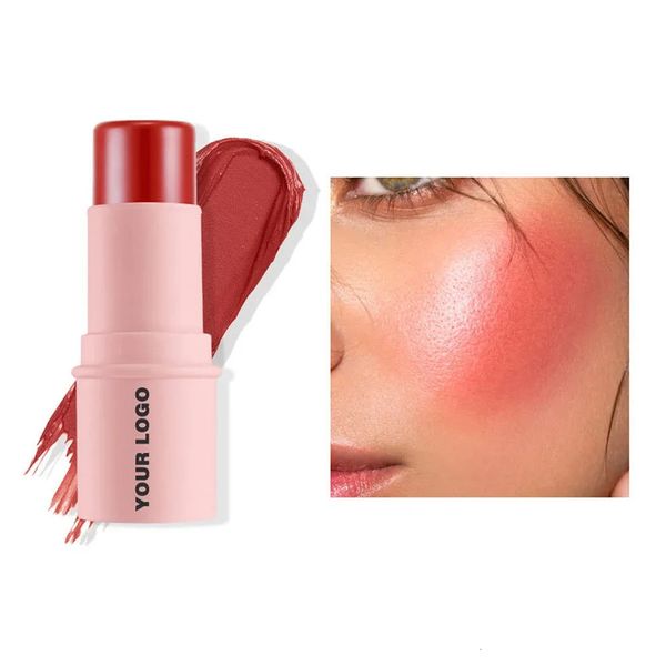 Private Label 29g Creme Rouge Stick Bronzer Custom Bulk 8 Farben Wasserfestes Pigment Niedliches Rouge Make-up Weiß Schwarz Rosa Tube 231229