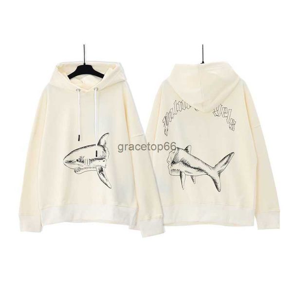 S676 2024 Fashion Hoodie Designer Marke Palmangelsweater Sweatshirt für Männer und Frauen Broken Tail Shark Print Pa Trendy High Street Casual Loose Hooded und