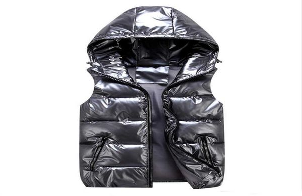 Weste für Jungen, Kinder, mit Kapuze, warme Oberbekleidung, glänzender Kindermantel, Baby-Mädchen, ärmellose Jacke, Winter-Daunenpolsterung, wasserdichte Weste 24858424