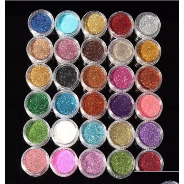 Sombra de olho 30 pcs cores misturadas pigmento glitter mineral spangle sombra maquiagem cosméticos conjunto compõem shimmer brilhando 9359546 gota de dhrv9