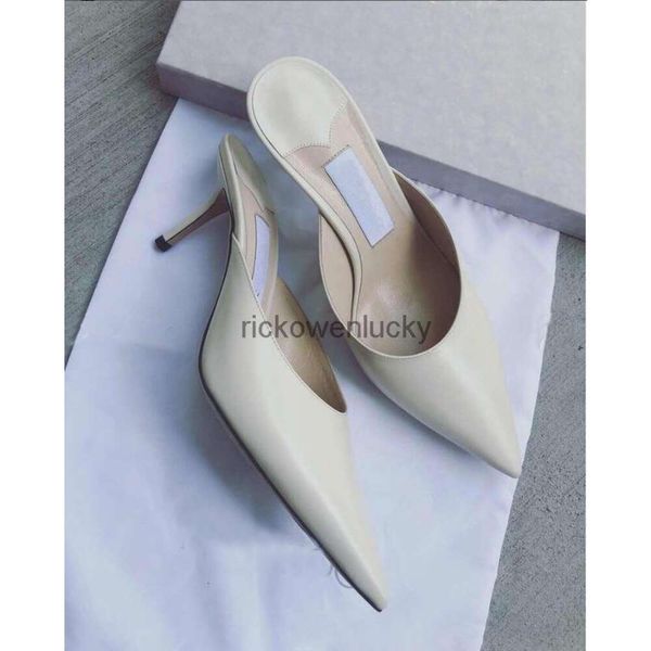 JC Jimmynessità Choo Pompa di alta qualità Donne Scarpe Dress Lady's Sexy High Heels Designer Sandal Punta Pompa Slingback Slingback Slide Taccolo Bianco Cucello Bianco