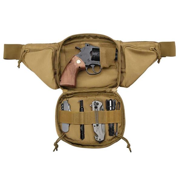 Sacos Tactical Gun Case Escondido Pistola Bolsa Carry Cintura Multifuncional Carry Fanny Pack Coldre Magazine Bolsa Telefone Q0721