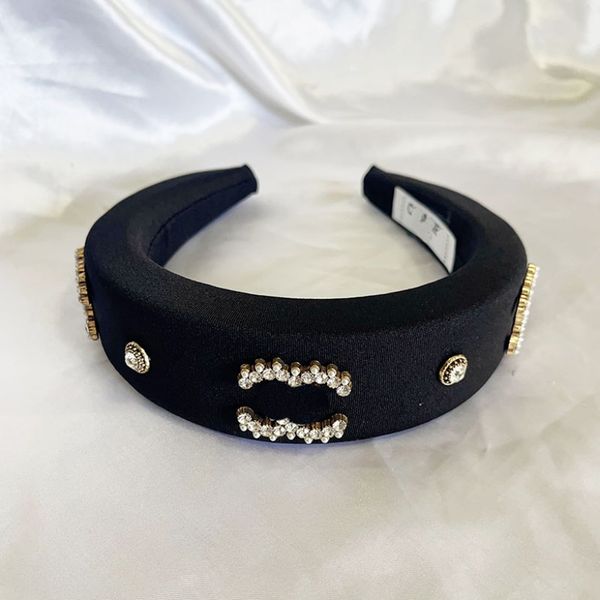 T GG Vintage Siyah Velvet Saç Bandı Siyah Vintage Lüks Saç Aksesuarları Klasik Kore Barok Stil Head Band Sonbahar Kış Kadınları Kapalı Makyaj Saç Klip