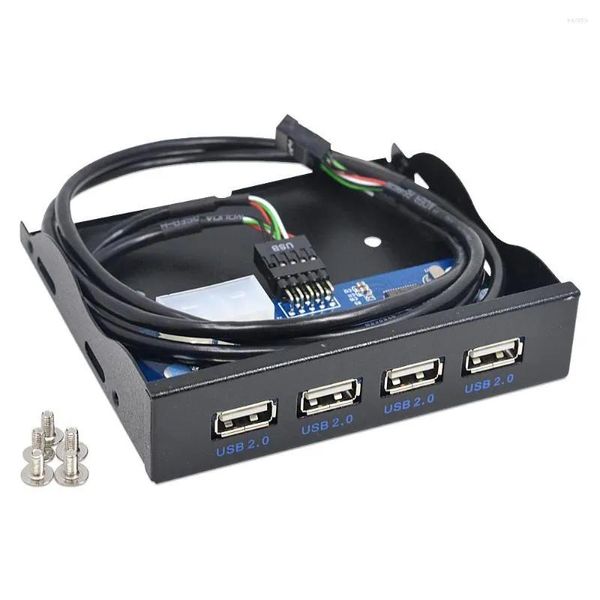 Hubs 10pcs/LOT 4 PORTS USB 2.0 Hub Floppy Floppy Adattatore del pannello frontale interno con cavo per Desktop 3,5 