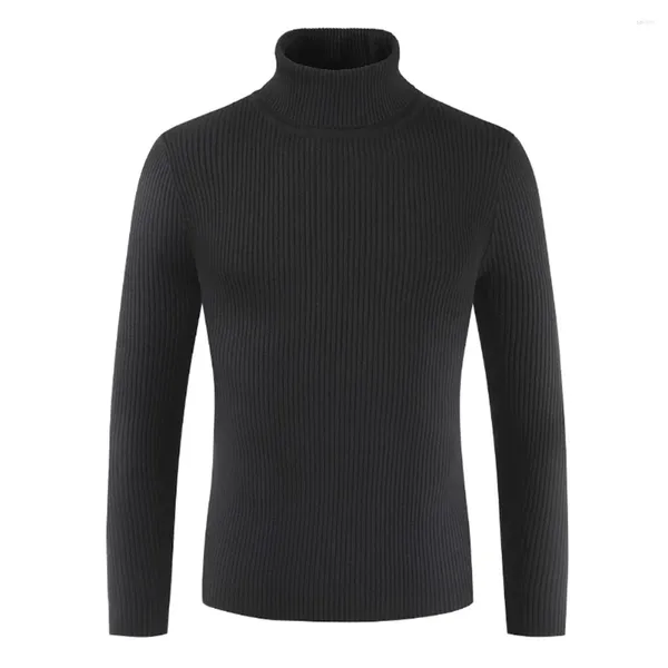 Suéteres masculinos suéter de inverno quente para homens gola alta pulôver de malha cor sólida M 3XL tamanhos preto/branco/vermelho/damasco/marinho