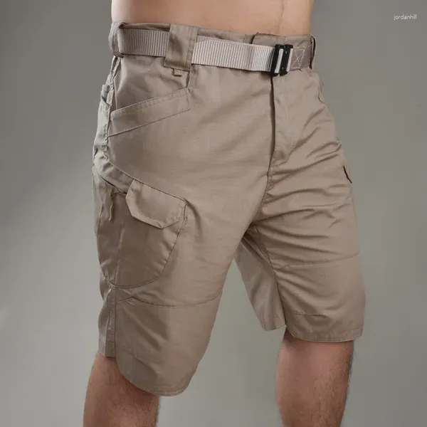 Shorts masculinos ao ar livre carga militar homens tático para o verão impermeável urbano trekking acampamento calças multi bolso caminhadas jogging