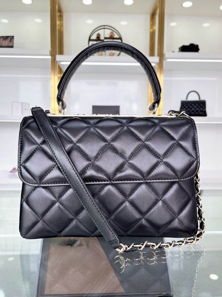 Borsa da donna in pelle di diamante fine alla moda della nuova stagione borsa da donna di alta qualità con scatola originale a tracolla con catena 92236