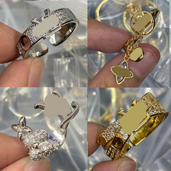 Designer di lusso Anelli per matrimoni per donne Coppia Gioielli Gioielli OPPA APERTURA ROSE GOLD ROSE DI ALTA QUALITÀ GOLD GOLD REGOLABILE ALLOGULO