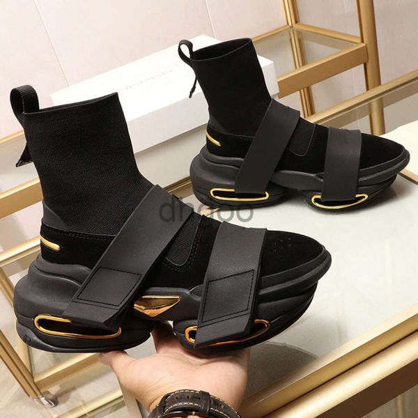 2024 sapato outono e inverno heavy metal masculino tênis estrela moda casual sapatos masculinos meias sapatos duplos solas antiderrapantes