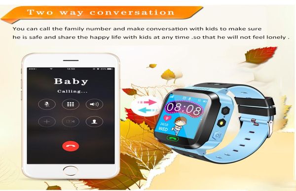 Children039s relógio inteligente sos telefone relógio smartwatch para crianças com cartão sim po à prova dip67 água ip67 crianças presente para ios android 5846603