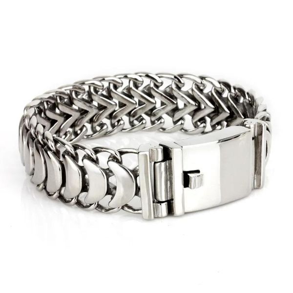 Pulseiras 20mm exclusivo masculino sier cor polonês escorpião pulseira pulseira de corrente pulseira de aço inoxidável