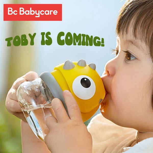 BC Babycare Kids Training Sippy/Duckbill Cup Гравитационный мяч Открытый портативный детский герметичный ручка динозавра/слинг Бутылки для воды 231229