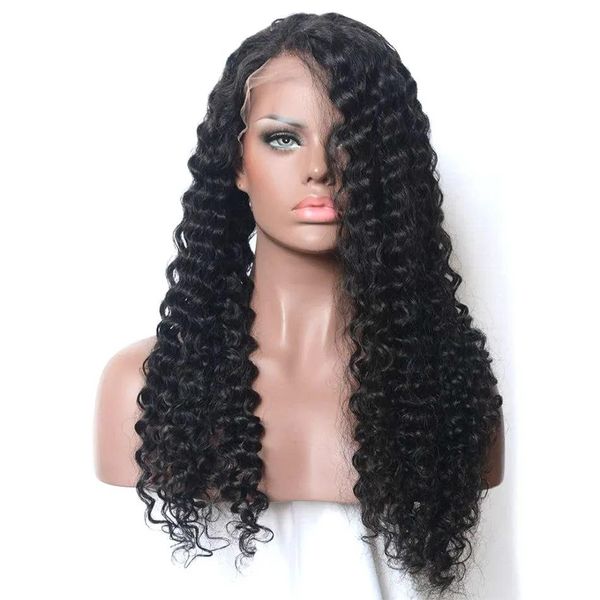 Perucas Kinky Curly Remy Hair Wig para Mulheres Negras Mongol Cabelo Humano Lace Front Wigs 824 polegadas