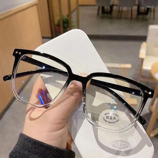 Güneş gözlüğü perçin kare anti mavi ışık gözlükleri kadınlar erkekler bilgisayar berraklık gözü optik gözlük çerçeveleri kadın tonları oculos