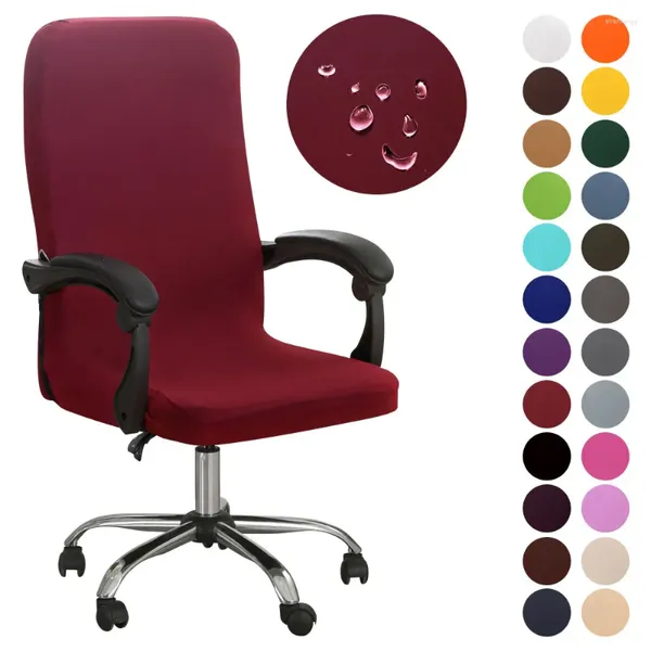 Sandalye ofis kapağı kapak spandeks streç düz renkli bilgisayar oyunu slipcover su geçirmez toz geçirmez dönebilir koltuk koruyucular