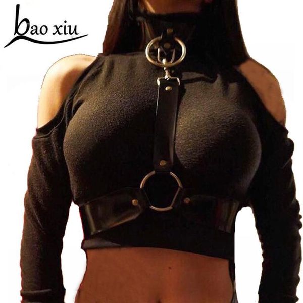 Riemen Gothic Vrouwen Vintage Lederen Harnas Zwarte Jurk Tailleband Verstelbare Punk Body Bondage Riem Kooi Rok Fetish Suspenders266d