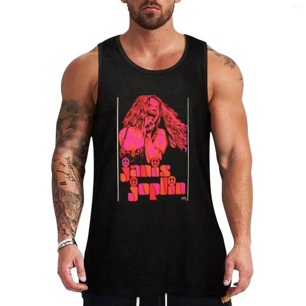 Erkek Tank Tops Janis Joplin Vintage Poster Top Vücut Geliştirme T-Shirt Giysileri Spor Salonu Adam Spor Gömlek