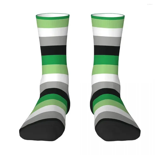 Herrensocken für alle Jahreszeiten, Crew-Strümpfe, Aromantic Pride Flag, Harajuku, lässig, Hip Hop, lange Accessoires für Männer und Frauen, Geschenke