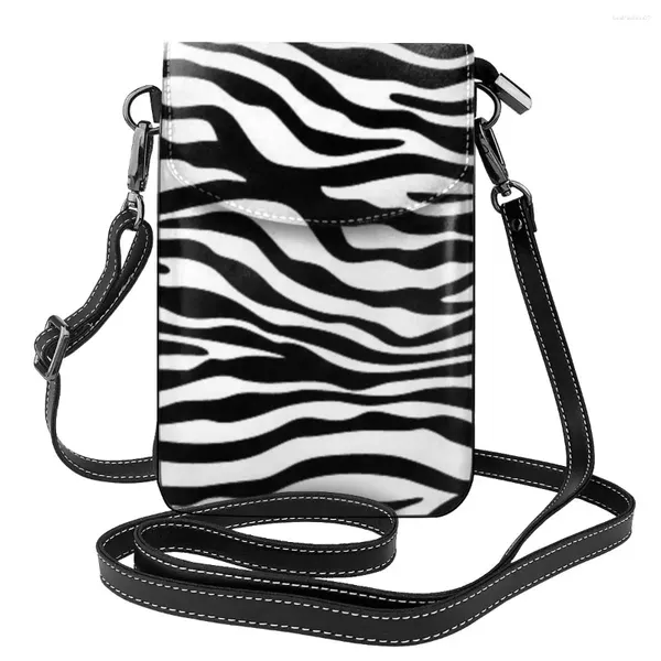 Abendtaschen Leopard Zebra Print Umhängetasche Tier Schwarz Weiß Linie Ästhetisches Leder Business Frauen Weibliche Geschenk Geldbörse