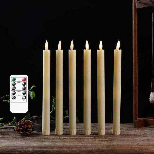 scintillanti candele natalizie a LED con telecomando, candele decorative bianche calde da 9 