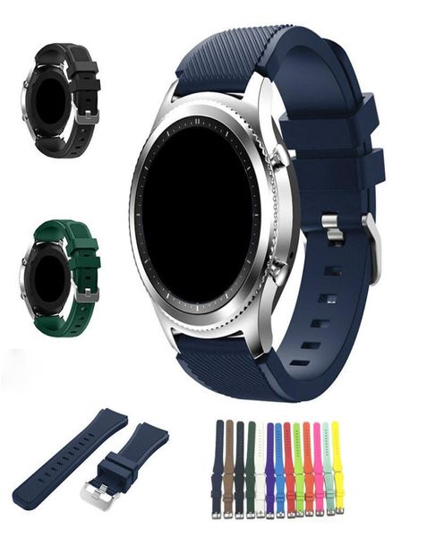 Nuova sostituzione cinturino da polso cinturino in silicone cinturino per Samsung Gear S3 Smart braccialetto orologio 17 colori DHL 6618751