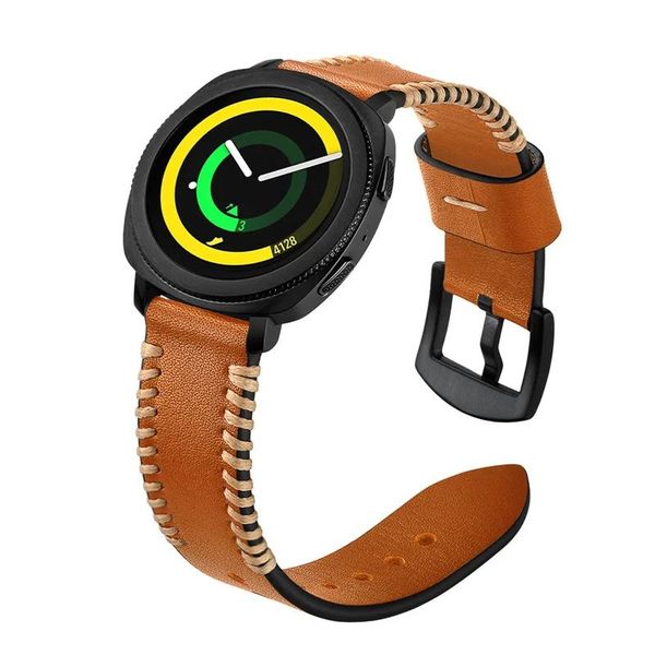 Accessori 20mm o 22mm Linea fatta a mano Cinturini per orologi in vera pelle per Samsung Gear S3 S2 Classic Sport huawei watch 2 Pro Franby