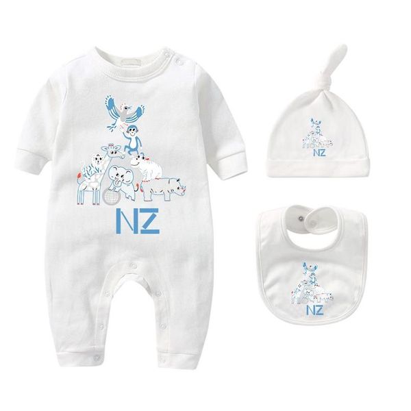 Macacões Designer Bebê 100% Algodão Recém-nascido Romper Define New Born Macacões Marca Crianças Macacão Meninas Meninos Roupas Bebês Bodysuit Drop D Dh2ko