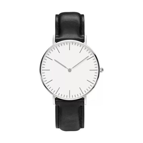 Designer Mens Watch dw Mulheres Moda Relógios Daniel039s Black Dial Leather Strap Relógio 40mm 36mm montres homme9278926324v