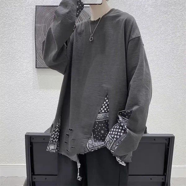 Мужские футболки Мужская одежда Черные мешки для мужчин Графические топы Толстовки 90-х годов Винтажные дизайнерские Эстетические Массовые социальные Harajuku Fashion F