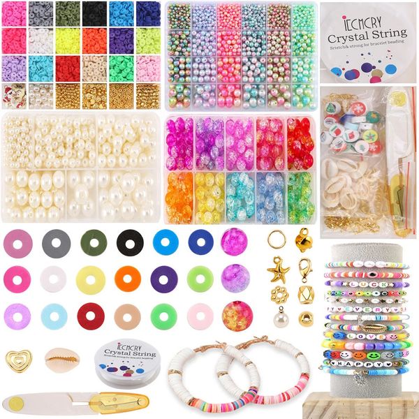 Perline in argilla polimerica Set di perle 24 perline piatte color arcobaleno per bracciale Boho Collana che realizza perline con lettere Kit di accessori fai da te 231229