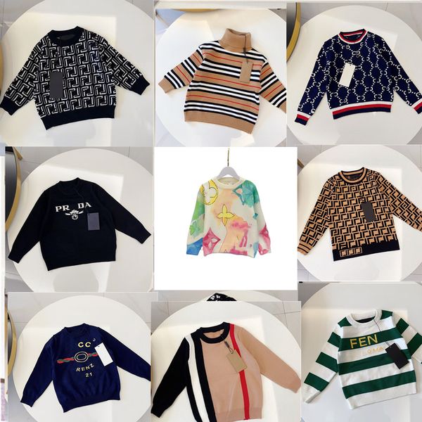 Tasarımcı Çocuk Sweaters Marka Erkek Kız Kızlar Yüksek Kaliteli Sweaters Çocuk Sıcak Bebek Kazak Sonbahar Kış Sweatshirt Boyutu 90-150 cm A17