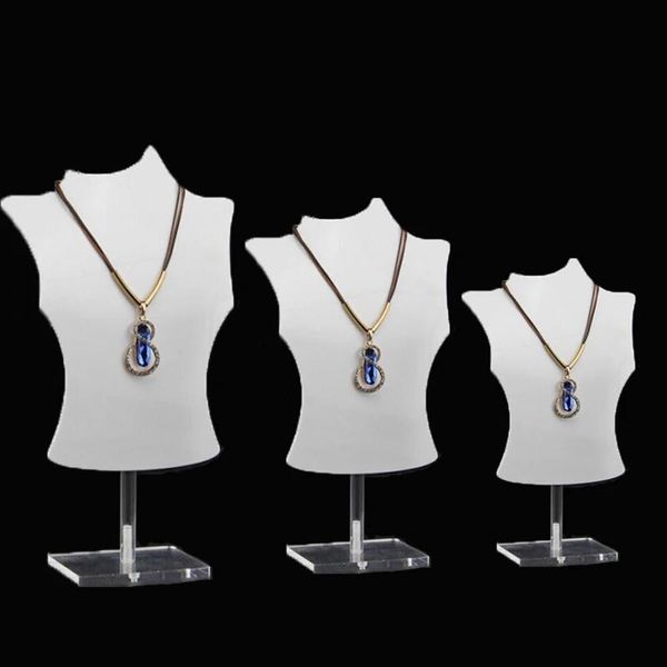 Diamanten Acryl Mannequin Halskette Schmuck Display Halter Büste Ständer Anhänger Kette Halsreifen Ständer Rack Lagerung Organizer Fotografie Prop