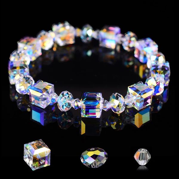 180-250 pçs 4/6/8/10mm ab cor contas de cristal para fazer jóias suprimentos kit pulseiras diy jóias contas conjunto de fio elástico 231229