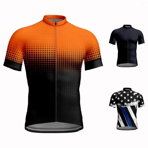 Camisetas masculinas confortáveis e elegantes tendência justa terno de ciclismo de verão