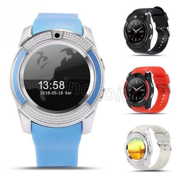 Uhren V8 Smart Watch Bluetooth Uhren Android mit 0,3 M Kamera MTK6261D DZ09 GT08 Smartwatch für Android-Handy mit Einzelhandelspaket 8 co