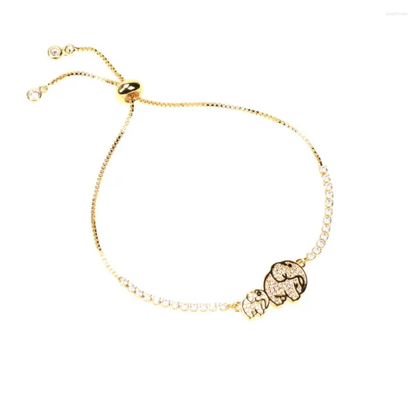 Charm Armbänder Weiß CZ Paar Kette Kreativität Tier Armband Nette Zwei Elefanten Muster Frauen Männer Mode Armreif Party Schmuck