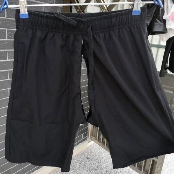 Shorts masculinos 45-220kg homem sexy aberto virilha calças escondidas zíperes casual cortado fino crotchless sweatpants erótico praia clubwear