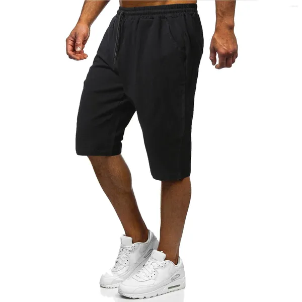 Männer Shorts Hohe Qualität Männer Sommer Mode Sport Siebte Hosen Männliche Elastische Taille Casual Strand Plus Größe Roupas Maculinas