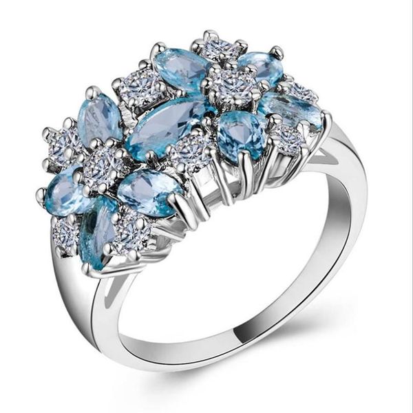 Роскошные ювелирные изделия в стиле Drop 8, стерлинговое серебро 925 пробы, огранка «маркиз», аметист, драгоценные камни, женское свадебное кольцо для lz1329276F