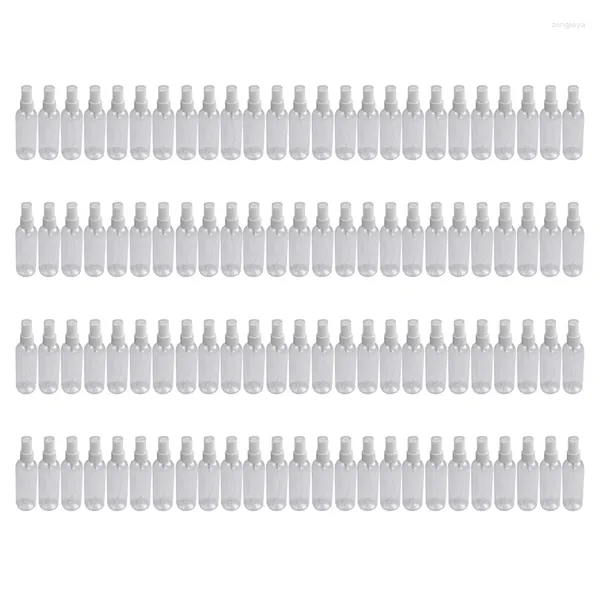 Depolama Şişeleri 100 PCS 100 ML Şeffaf Plastik Parfüm Atomizer Küçük Mini Boş Sprey Yeniden Dolaştırılabilir Şişe Seyahat Seti