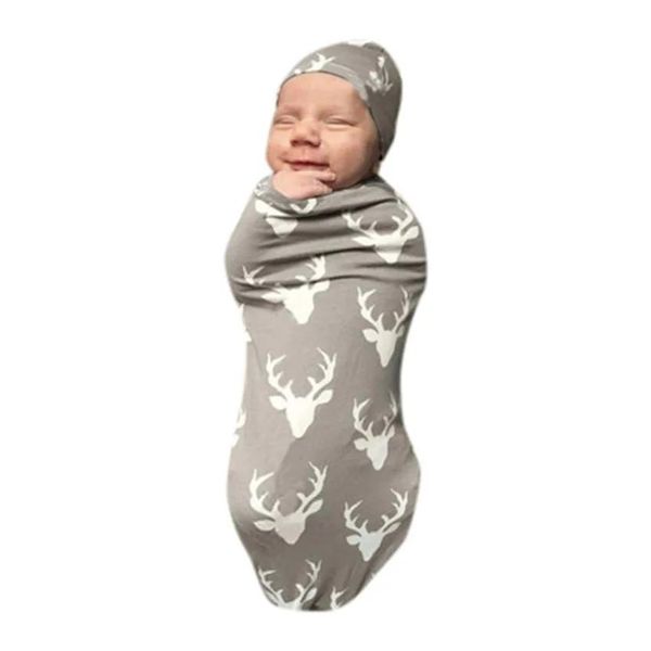 Taschen Großhandel Neugeborenen Baby Swaddle Decke Schlafsack Schlaf Sack Deer Print Kinderwagen Wrap Drop Shipping # Z30