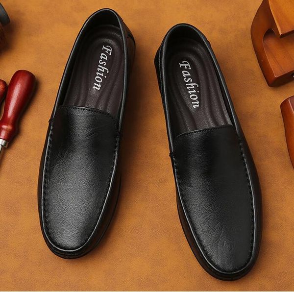 Männer Bootsschuhe Business Atmungsaktive Herren Loafer Schuhe Mokassins Flache Schuhe Casual Echtes Leder Schuhe Slip-on Rutschfeste