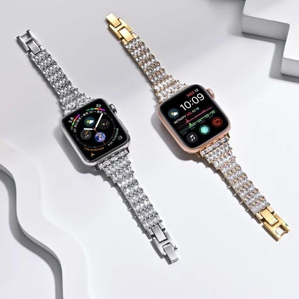 Accessoires Diamond -Riemen für Apple Watch Band 44 mm 40 mm FRAN39K Metallarmband für IWatch Serie 6 SE 5 4 3 2 42 mm 38 mm Frauen Armband Armband